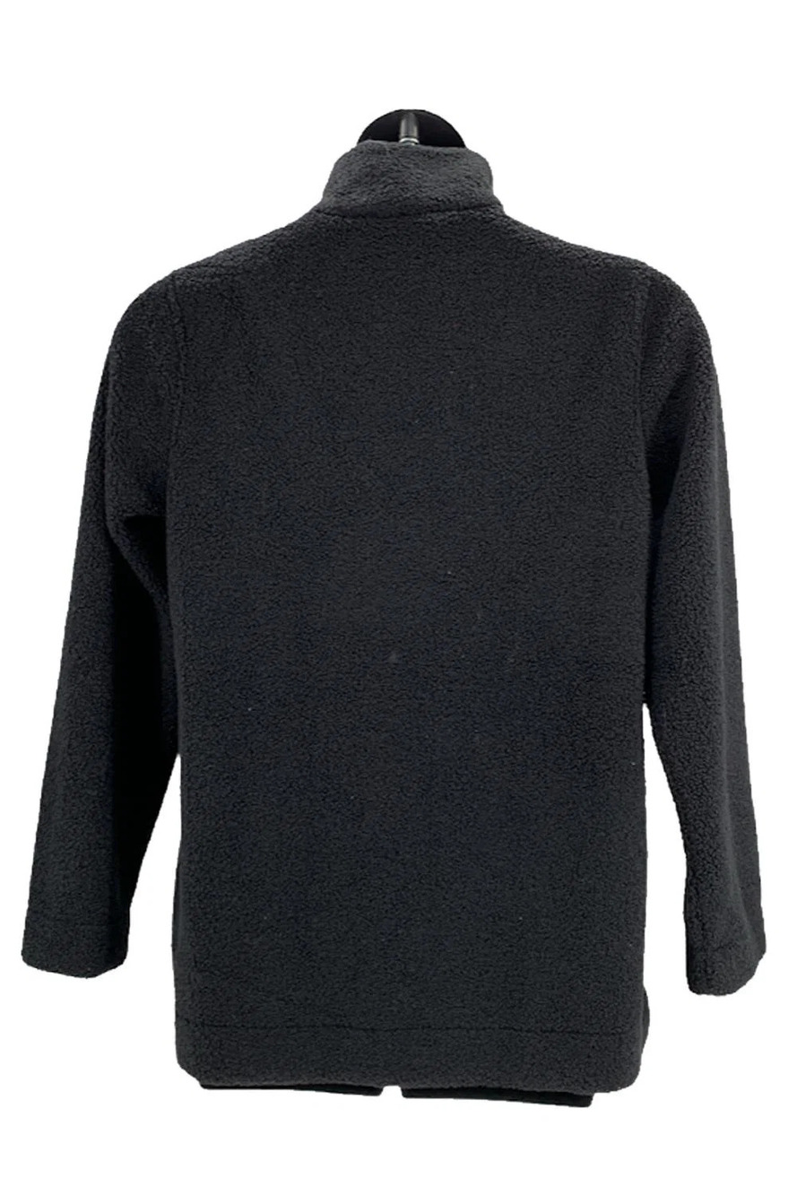 Susan Graver Women's Knit Boucle Button Front Jacket Black - Regular - Picture 2 of 3